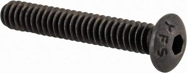 Value Collection - #6-32 UNC Hex Socket Drive, Button Screw - Alloy Steel, Black Oxide Finish, Fully Threaded, 7/8" Length Under Head - Eagle Tool & Supply