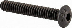 Value Collection - #6-32 UNC Hex Socket Drive, Button Screw - Alloy Steel, Black Oxide Finish, Fully Threaded, 7/8" Length Under Head - Eagle Tool & Supply