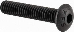 Value Collection - #8-32 UNC Hex Socket Drive, Button Screw - Alloy Steel, Black Oxide Finish, Fully Threaded, 7/8" Length Under Head - Eagle Tool & Supply