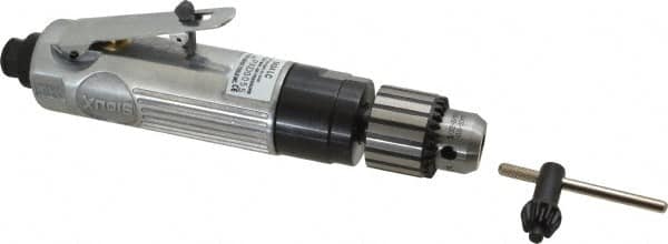 Air Drill: 3/8″ Keyed Chuck Inline, 2,500 RPM, 0.33 hp