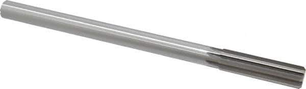 Made in USA - 0.627" High Speed Steel 8 Flute Chucking Reamer - Straight Flute, 0.5615" Straight Shank, 2-1/4" Flute Length, 9" OAL - Eagle Tool & Supply