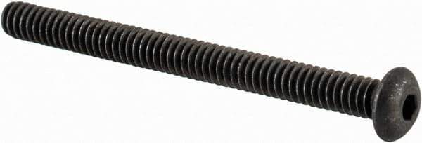 Value Collection - #2-56 UNC Hex Socket Drive, Button Screw - Alloy Steel, Black Oxide Finish, Fully Threaded, 1" Length Under Head - Eagle Tool & Supply