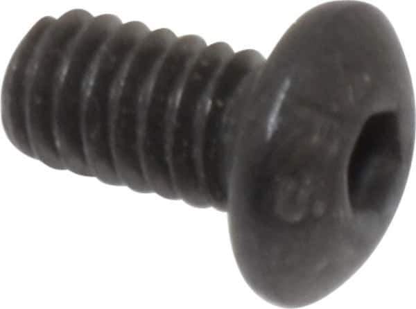 Value Collection - #8-32 UNC Hex Socket Drive, Button Screw - Alloy Steel, Black Oxide Finish, Fully Threaded, 5/16" Length Under Head - Eagle Tool & Supply