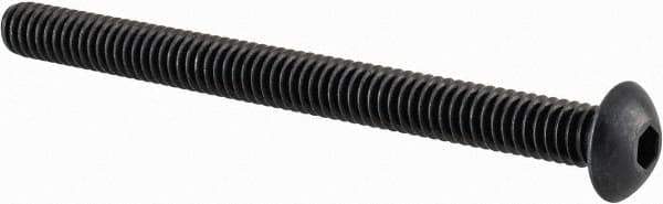 Value Collection - #8-32 UNC Hex Socket Drive, Button Screw - Alloy Steel, Black Oxide Finish, Fully Threaded, 2" Length Under Head - Eagle Tool & Supply
