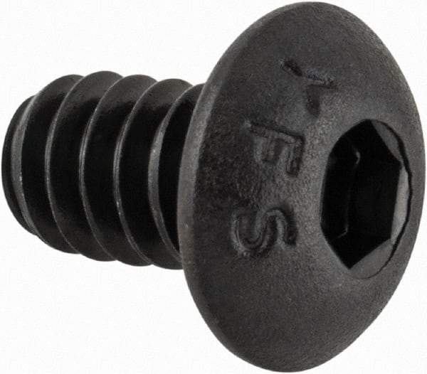 Value Collection - #10-24 UNC Hex Socket Drive, Button Screw - Alloy Steel, Black Oxide Finish, Fully Threaded, 5/16" Length Under Head - Eagle Tool & Supply
