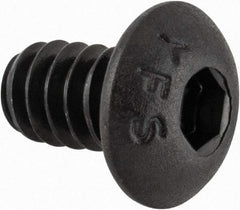 Value Collection - #10-24 UNC Hex Socket Drive, Button Screw - Alloy Steel, Black Oxide Finish, Fully Threaded, 5/16" Length Under Head - Eagle Tool & Supply