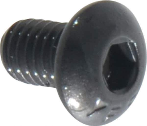 Value Collection - #10-32 UNF Hex Socket Drive, Button Screw - Alloy Steel, Black Oxide Finish, Fully Threaded, 5/16" Length Under Head - Eagle Tool & Supply