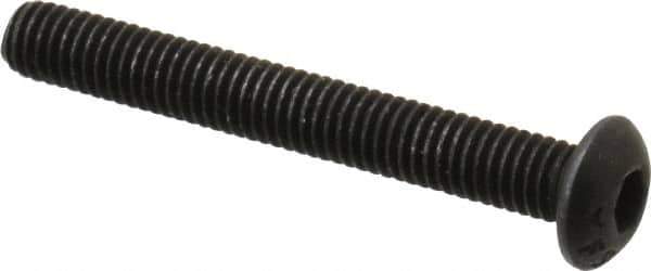 Value Collection - #10-32 UNF Hex Socket Drive, Button Screw - Alloy Steel, Black Oxide Finish, Fully Threaded, 1-1/2" Length Under Head - Eagle Tool & Supply