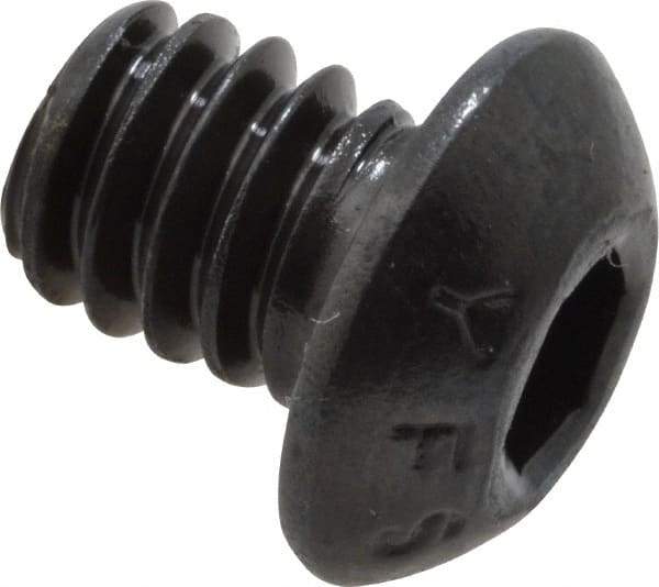 Value Collection - 1/4-20 UNC Hex Socket Drive, Button Screw - Alloy Steel, Black Oxide Finish, Fully Threaded, 5/16" Length Under Head - Eagle Tool & Supply