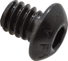 Value Collection - 1/4-20 UNC Hex Socket Drive, Button Screw - Alloy Steel, Black Oxide Finish, Fully Threaded, 5/16" Length Under Head - Eagle Tool & Supply