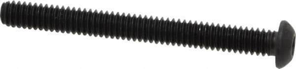 Value Collection - 1/4-20 UNC Hex Socket Drive, Button Screw - Alloy Steel, Black Oxide Finish, Fully Threaded, 2-1/2" Length Under Head - Eagle Tool & Supply