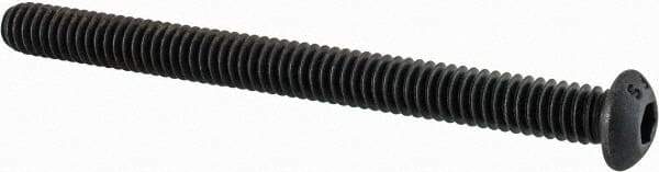 Value Collection - 1/4-20 UNC Hex Socket Drive, Button Screw - Alloy Steel, Black Oxide Finish, Fully Threaded, 3" Length Under Head - Eagle Tool & Supply