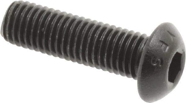 Value Collection - 1/4-28 UNF Hex Socket Drive, Button Screw - Alloy Steel, Black Oxide Finish, Fully Threaded, 7/8" Length Under Head - Eagle Tool & Supply