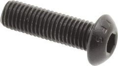 Value Collection - 1/4-28 UNF Hex Socket Drive, Button Screw - Alloy Steel, Black Oxide Finish, Fully Threaded, 7/8" Length Under Head - Eagle Tool & Supply