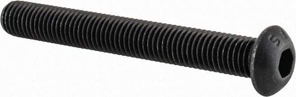 Value Collection - 1/4-28 UNF Hex Socket Drive, Button Screw - Alloy Steel, Black Oxide Finish, Fully Threaded, 2" Length Under Head - Eagle Tool & Supply