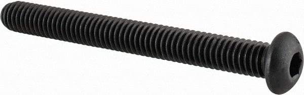Value Collection - 5/16-18 UNC Hex Socket Drive, Button Screw - Alloy Steel, Black Oxide Finish, Fully Threaded, 3" Length Under Head - Eagle Tool & Supply