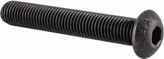 Value Collection - 5/16-24 UNF Hex Socket Drive, Button Screw - Alloy Steel, Black Oxide Finish, Fully Threaded, 2" Length Under Head - Eagle Tool & Supply
