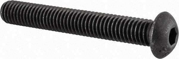 Value Collection - 3/8-16 UNC Hex Socket Drive, Button Screw - Alloy Steel, Black Oxide Finish, Fully Threaded, 2-3/4" Length Under Head - Eagle Tool & Supply