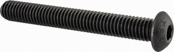 Value Collection - 3/8-16 UNC Hex Socket Drive, Button Screw - Alloy Steel, Black Oxide Finish, Fully Threaded, 3" Length Under Head - Eagle Tool & Supply