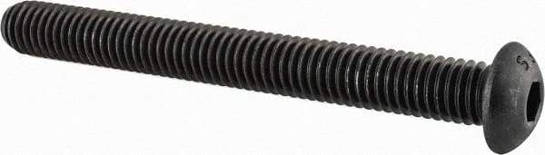 Value Collection - 3/8-16 UNC Hex Socket Drive, Button Screw - Alloy Steel, Black Oxide Finish, Fully Threaded, 3-1/2" Length Under Head - Eagle Tool & Supply