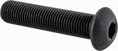 Value Collection - 3/8-24 UNF Hex Socket Drive, Button Screw - Alloy Steel, Black Oxide Finish, Fully Threaded, 1-3/4" Length Under Head - Eagle Tool & Supply