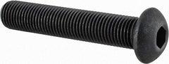 Value Collection - 3/8-24 UNF Hex Socket Drive, Button Screw - Alloy Steel, Black Oxide Finish, Fully Threaded, 2" Length Under Head - Eagle Tool & Supply