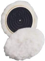 3M - 3" Diam Wool Bonnet Pad - 15/16" Pile, Hook & Loop Attachment - Eagle Tool & Supply