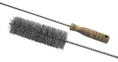 Schaefer Brush - 3" Diam, 6" Bristle Length, Boiler & Furnace Fiber Brush - Standard Wood Handle, 42" OAL - Eagle Tool & Supply