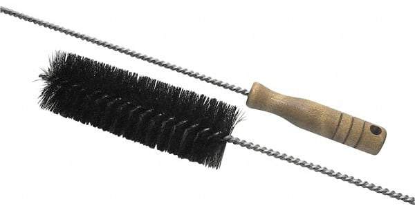 Schaefer Brush - 2" Diam, 6" Bristle Length, Boiler & Furnace Fiber & Hair Brush - Standard Wood Handle, 42" OAL - Eagle Tool & Supply