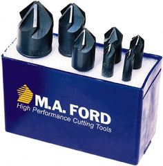 M.A. Ford - 7 Piece, 1/4 to 1" Head Diam, 100° Included Angle, Single End Countersink Set - Eagle Tool & Supply