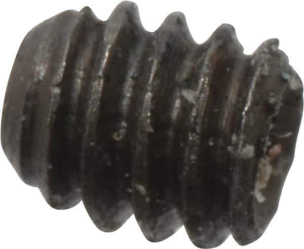 Made in USA - #2-56 UNC, 3/32" Length Under Head, Cup Point Set Screw - Grade 8 Alloy Steel, 0.035" Key - Eagle Tool & Supply