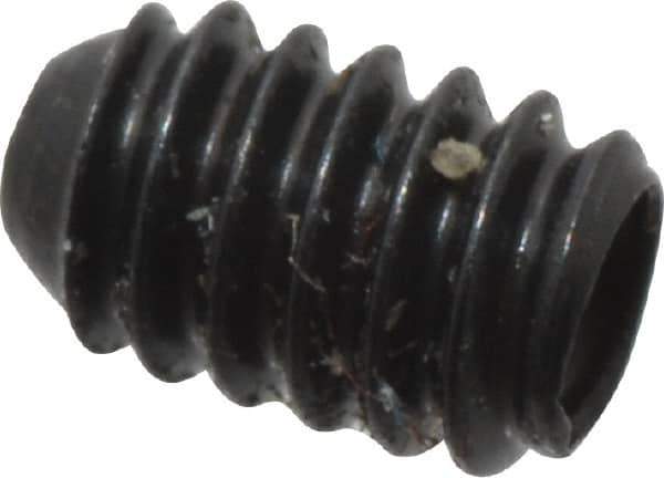 Made in USA - #2-56 UNC, 1/8" Length Under Head, Cup Point Set Screw - Grade 8 Alloy Steel, 0.035" Key - Eagle Tool & Supply