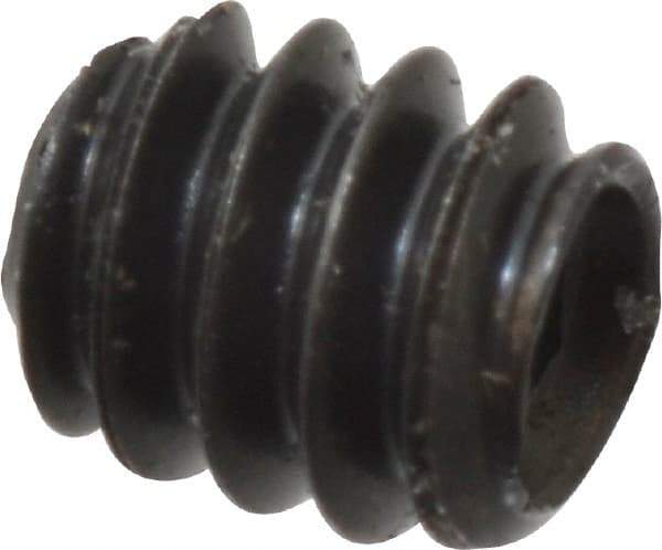 Made in USA - #4-40 UNC, 1/8" Length Under Head, Cup Point Set Screw - Grade 8 Alloy Steel, 0.05" Key - Eagle Tool & Supply