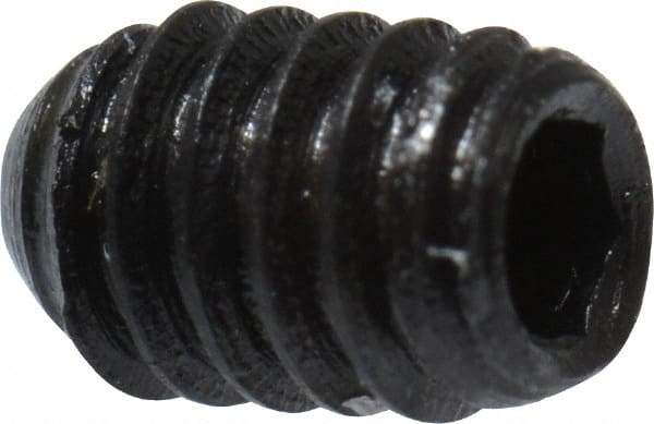 Made in USA - #5-40 UNC, 3/16" Length Under Head, Cup Point Set Screw - Grade 8 Alloy Steel, 1/16" Key - Eagle Tool & Supply