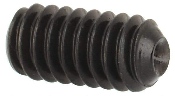 Made in USA - #5-40 UNC, 1/4" Length Under Head, Cup Point Set Screw - Grade 8 Alloy Steel, 1/16" Key - Eagle Tool & Supply