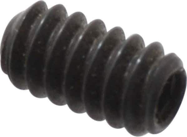 Made in USA - #6-32 UNC, 1/4" Length Under Head, Cup Point Set Screw - Grade 8 Alloy Steel, 1/16" Key - Eagle Tool & Supply
