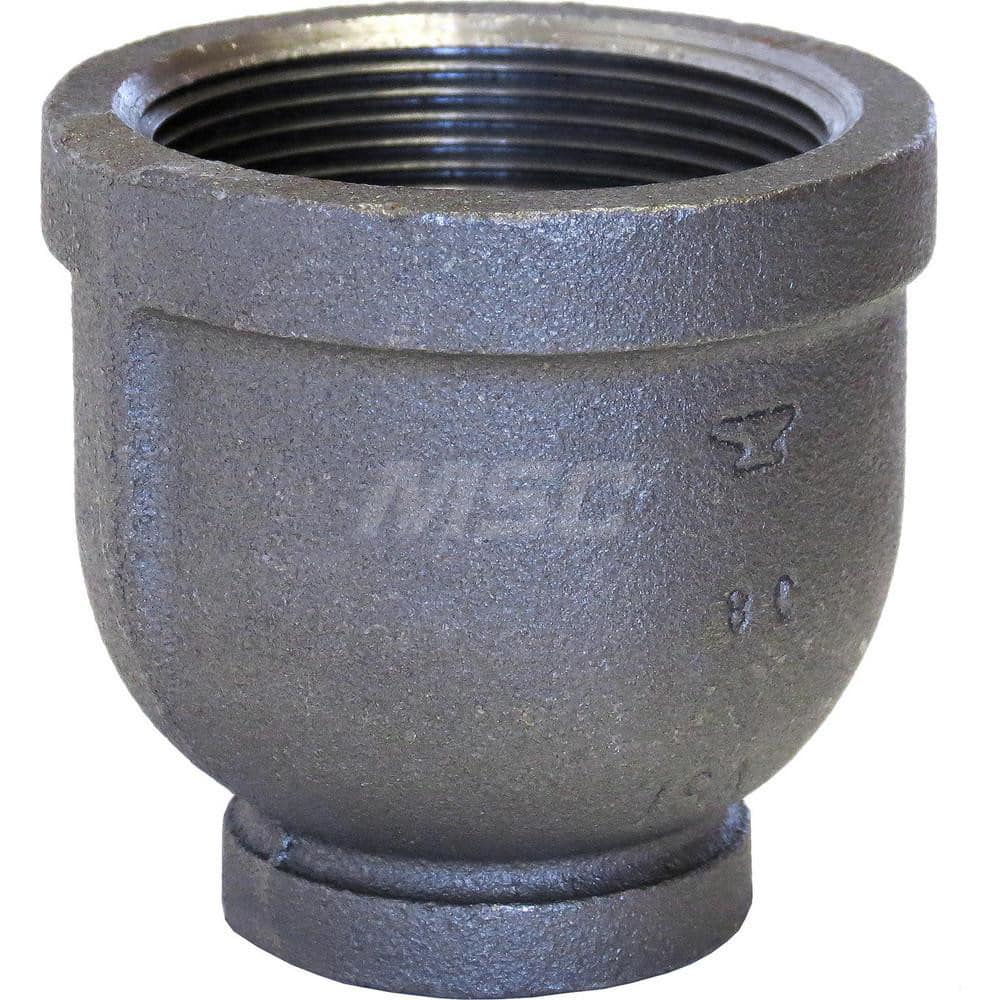 Black Reducing Coupling: 3/4 x 1/8″, 150 psi, Threaded Malleable Iron, Galvanized Finish, Class 150