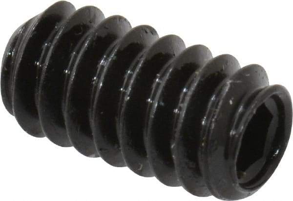 Made in USA - #10-24 UNC, 3/8" Length Under Head, Cup Point Set Screw - Grade 8 Alloy Steel, 3/32" Key - Eagle Tool & Supply