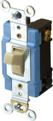 Cooper Wiring Devices - 2 Pole, 120 to 277 VAC, 15 Amp, Industrial Grade, Toggle, Wall and Dimmer Light Switch - 1.3 Inch Wide x 4.19 Inch High, Fluorescent - Eagle Tool & Supply