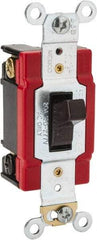 Cooper Wiring Devices - 1 Pole, 120 to 277 VAC, 20 Amp, Industrial Grade, Toggle, Wall and Dimmer Light Switch - 1.3 Inch Wide x 4.19 Inch High, Fluorescent - Eagle Tool & Supply