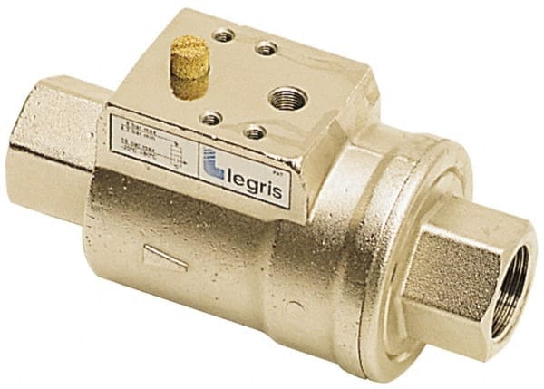 Legris - Air-Actuated Axial Valves Pipe Size: 1-1/2 (Inch) End Connections: FBSPPxFBSPP - Eagle Tool & Supply