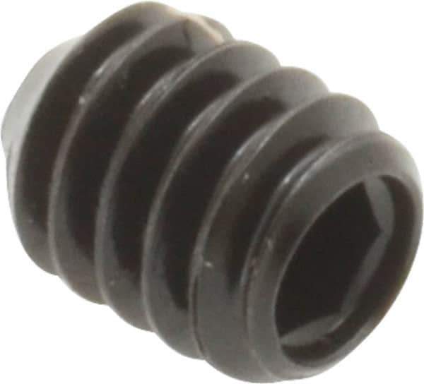 Made in USA - 1/4-20 UNC, 5/16" Length Under Head, Cup Point Set Screw - Grade 8 Alloy Steel, 1/8" Key - Eagle Tool & Supply