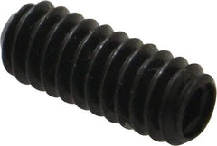 Made in USA - 1/4-20 UNC, 5/8" Length Under Head, Cup Point Set Screw - Grade 8 Alloy Steel, 1/8" Key - Eagle Tool & Supply