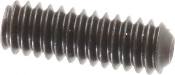 Made in USA - 1/4-20 UNC, 3/4" Length Under Head, Cup Point Set Screw - Grade 8 Alloy Steel, 1/8" Key - Eagle Tool & Supply
