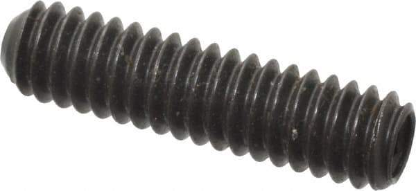 Made in USA - 1/4-20 UNC, 1" Length Under Head, Cup Point Set Screw - Grade 8 Alloy Steel, 1/8" Key - Eagle Tool & Supply