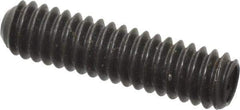 Made in USA - 1/4-20 UNC, 1" Length Under Head, Cup Point Set Screw - Grade 8 Alloy Steel, 1/8" Key - Eagle Tool & Supply