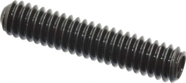 Made in USA - 1/4-20 UNC, 1-1/4" Length Under Head, Cup Point Set Screw - Grade 8 Alloy Steel, 1/8" Key - Eagle Tool & Supply