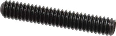 Made in USA - 1/4-20 UNC, 1-1/2" Length Under Head, Cup Point Set Screw - Grade 8 Alloy Steel, 1/8" Key - Eagle Tool & Supply