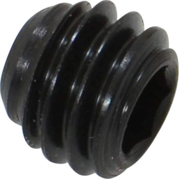 Made in USA - 3/8-16 UNC, 5/16" Length Under Head, Cup Point Set Screw - Grade 8 Alloy Steel, 3/16" Key - Eagle Tool & Supply