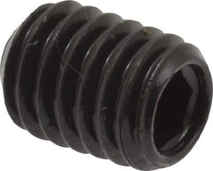 Made in USA - 3/8-16 UNC, 1/2" Length Under Head, Cup Point Set Screw - Grade 8 Alloy Steel, 3/16" Key - Eagle Tool & Supply